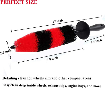 Car Wash Brush with Long Handle, Car Detailing Kit, Wheel Brush 7 Packs