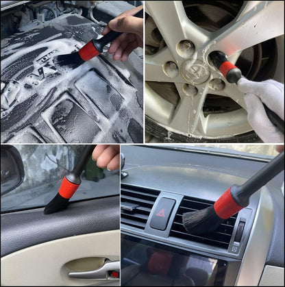Car Wash Brush with Long Handle, Car Detailing Kit, Wheel Brush 7 Packs